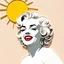 Placeholder: Marilyn monroe in quilling style, in the sun