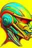 Placeholder: a close up of a colorful object on a yellow background, a digital painting, inspired by Alexander Archipenko, trending on zbrush central, cubo-futurism, steampunk tribal mask, stylized motorcycle helmet, full color illustration, shark, colored illustration for tattoo, smooth 3d illustration, anthropomorphic bird, colorfull illustration