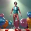 Placeholder: Ultra realistic circus scene. dancer man, waist up view, Wes Anderson style, happy, bubbles, confeti, lsd ambient, highly detailed, concept art, unreal engine 5, god rays, ray tracing, RTX, lumen lighting, ultra detail, volumetric lighting, 3d, finely drawn, high definition, high resolution.