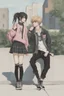 Placeholder: romantic hight school punk polergeys girl and human boy