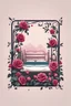 Placeholder: the logo of the dating square, a bed landscape with roses, fabulous style, romantic,