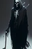 Placeholder: grim reaper, full body, skeleton face, extreme detailed, ultra realistic, dark cinematic light, focal blur, UHD, Blank and gry, white background, by Greg Rutkowski and Jesper Ejsing and Raymond Swanland and alena aenami, featured on artstation