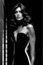 Placeholder: Helmut Newton photographs british bombshell Liz Hurley: Our stunning beauty radiates allure and mystery and shows her perfect skin for an intimitate portrait. The light accentuates her mesmerizing silhouette, epitomizing the glamorous and seductive aesthetic of a high quality magazine. She is just 21 an has a very tall and tiny figure and long legs. She has dark hair, middle parting. Liz showing her perfect body.