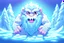 Placeholder: Anime pixel art of a Fresh stage Epi-Yeti, resembling a tiny yeti with a stethoscope, nestled inside a shimmering ice crystal.