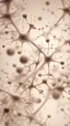 Placeholder: transparent, like a glass, human cells or like a DNA structure, or like a viruses or like a neurons under the microscope and low contrast beige background and fill entire image
