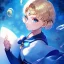 Placeholder: Clear focus, High resolution, girl wearing a sailor moon outfit, short blonde hair with 2 long pigtails, blue eyes