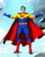 Placeholder: Stunning illustration in ultra high definition 4K of Gustavo Petro as a superhero, with a cape with the colors of the Colombian flag yellow, blue and red. Superhero Petro has a chiseled face, a confident smile, and a strong, muscular build. Standing tall, arms outstretched, cape billowing behind him. The superhero costume is stylish and modern, with the letter "P" on the chest. The background is a futuristic and dystopian cityscape