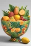 Placeholder: The cereal bowl is adorned with images of tropical fruits like mangoes, pineapples, bananas, and passion fruits, inviting the viewer to savor the refreshing taste of the tropics with every spoonful. The background showcases lush green foliage and colorful flowers, evoking a sense of tropical paradise.