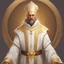 Placeholder: game avatar, man, portrait, pope priest, religion, white robe, gold, medieval