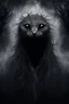 Placeholder: from grey fog mystical weird creature , crepy with dark shiny eyes looking at you, mystic dark matter, dark evil energy, Fibonacci sequence, dark shadows, black, grey dark colors, etheral, mist, esoteric, mystic dark sky, surreal, sensitive, sinister, dark fantasy, space between the living and the dead, crepy surreal mood, splash art, cinematic, 3d, intricately detailed, smoke, crepy stunning