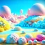 Placeholder: detailed peaceful landscape made of frosting, cotton candy, ice cream, strong texture, extreme detail, octane render