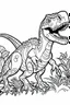 Placeholder: create a coloring page SDepict a teenage T-Rex going through growth spurts, with its body becoming larger and more muscular. Kids can color the T-Rex in different shades to represent its changing appearance.ink drawing clipart, simple line illustrations, colored