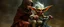 Placeholder: master oil painting by Rembrandt, scary ai sami gremlin woman loab on trike, motion blur background