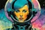 Placeholder: create an imaginative amorphous female extraterrestrial cybernetic time traveler with finely detailed facial features, butch cut hair, at the helm of an interstellar jumpship , in the comic book art style of Bill Sienkiewicz, Mike Mignola, and Jean Giraud Moebius, finely textured, drawn, colored, and inked