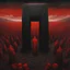 Placeholder: a monolith made out of several human bodies, in the style of Zdzisław Beksiński, red and black, extremely detailed, 8K resolution, dark surrealism