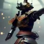 Placeholder:  robot samurai with yakuza tatu, atmospheric, realistic, unreal engine cosmic galactic, cinematic lighting, octane render, random colors, transparent, cosmic ambiance, masterpiece, art by Yoji Shinkawa, composing fit inside, masterpiece