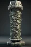 Placeholder: stylized stone column with crystal rocks