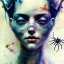 Placeholder: spider, insects, watercolor illustration by <agnes cecile> <Yoji Shinkawa>, natural tones, ornate and intricate detail , soft smooth lighting, soft pastel colors,