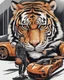 Placeholder: Combination of tiger and sports car