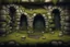 Placeholder: fantasy medieval underground wall with moss