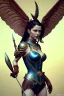 Placeholder: milf, warrior, brunet hair, corset, with wings, 8k resolution, high-quality, fine-detail, intricate, fantasy art, detailed matte, volumetric lighting, illustration, 3D octane render, brian froud, howard lyon, selina french, anna dittmann, annie stokes, lisa parker, greg rutowski