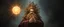 Placeholder: fearful dwarven priest with wild standing hair, expert holding up a floating radiant Painite crystal rosette ball shooting radiant light through the fog, folded hands