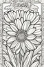 Placeholder: flowers coloring page for kids, daisy, cartoon style, thick outline, low details, no shading, no color