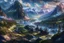 Placeholder: The land of scandinavia, beautiful scenery, 8k, high detail, digital painting, concept art