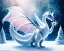 Placeholder: mdjrny-v4 style, a white dragon with fairy-like transparent glowing and sparkly wings standing in snow, full body, silver and teal background, glowing soft and smooth wings, realistic, highly detailed intricately detailed, shiny snowy background, soft studio lighting, trending on artstation, by artist "Julie Bell", by artist "Greg Rutkowski"