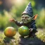 Placeholder: witch king snail gremlin t-pose upper body of gnome goblin orc made from tinted murano glass in long grass inspecting a melon ,bokeh like f/0.8, tilt-shift lens 8k, high detail, smooth render, down-light, unreal engine,bokeh like f/0.8, tilt-shift lens 8k, high detail, smooth render, down-light, unreal engine