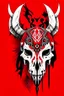 Placeholder: wolf skull with simple red tribal war paint on it