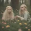 Placeholder: Elle fanning and dakota fanning as flowers, autochrome