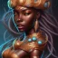 Placeholder: sango fantasy, fantasy magic, intricate, sharp focus, illustration, highly detailed, digital painting, concept art, matte, masterpiece head sexy view black African beauty black afro hair space lady turquoise carp skin African space landslide