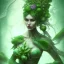 Placeholder: mystical powerful greenish botanical woman