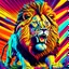 Placeholder: Cartoon of a Lion full body 4k pop art