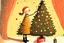 Placeholder: Christmas illustration, children book style, whimsical, warm colors, grainy texture, subject: decorating the christmas tree