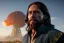 Placeholder: Jesus, on the background of a nuclear explosion, photorealistic illustration, 8k