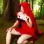 Placeholder: flirty red riding hood stroking her bearded clam