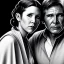 Placeholder: old carrie fisher embracing harrison ford in star wars, waist up portrait, photorealistic faces, intricate, masterpiece, expert, insanely detailed, 4k resolution, cinematic smooth, intricate detail , soft smooth lighting, soft pastel colors,