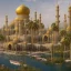 Placeholder: Paradise, a mosque on the river, a future city, Quran, and cinematic license.