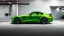 Placeholder: Mercedes-Benz AMG GT63s, green color, parked in a luxury garage and the car is facing left.