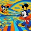 Placeholder: Mickey Mouse and Donald Duck by Jim Woodring in psychedelic landscape