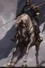 Placeholder: Knight on horseback with a sword casting magic