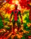 Placeholder: Beneath the canopy of an enchanting forest, Spider-Man stands in a moment frozen in ultra-realistic cinematic splendor. Sunlight cascades through leaves, casting intricate patterns of light and shadow upon the rich tapestry of foliage. The forest hums with a symphony of rustling leaves and distant bird calls, its ambiance rendered with meticulous detail. Spider-Man's suit exudes texture and depth, every fiber and contour accentuated, while his stance exudes a palpable sense of readiness.