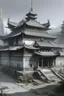 Placeholder: A gray monastery made out if steel painted by Zhang Lu