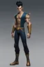 Placeholder: Full Body, Male Tiefling Body like Vegeta, boxer, street outfit