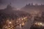 Placeholder: Fantasy town, rain, lights, tavern, misty, daytime, cobble streets