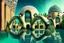 Placeholder: a fantastic underwater city with cactus houses, arches and domes by artists "Leonora Carrington" and "Piranesi"