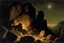 Placeholder: Night, mountains, rocks, friedrich eckenfelder and rodolphe wytsman impressionism paintings