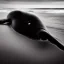 Placeholder: b&w photograph of beautiful sperm whale washed up on shore, face view, lifeless, debris, foamy wave, sand, rock, 8k resolution, high-quality, fine-detail, detailed matte, photography, illustration, digital art, Jeanloup Sieff, Moe Zoyari, Marc Adamus, Ann Prochilo, Romain Veillon